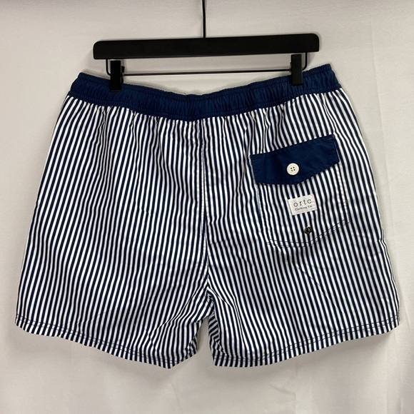 ORTC Manly Navy Stripe Swim Trunks Blue & White Size XL (36) NWT - Picture 4 of 7